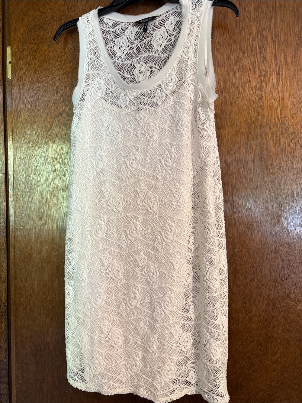 Daisy Fuentes cream lace lined dress